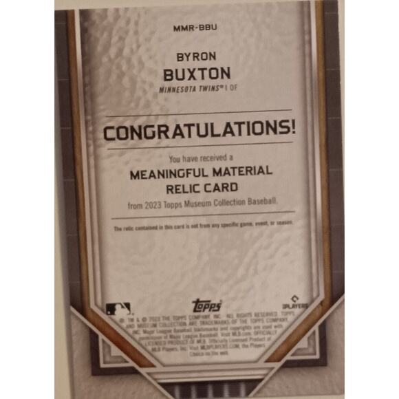 Chris Paddock 2022 Topps Museum Collection Meaningful Material Relic 32/50 - Picture 2 of 6